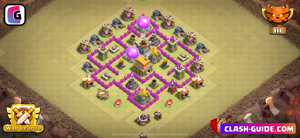 coc best th6 war base with link