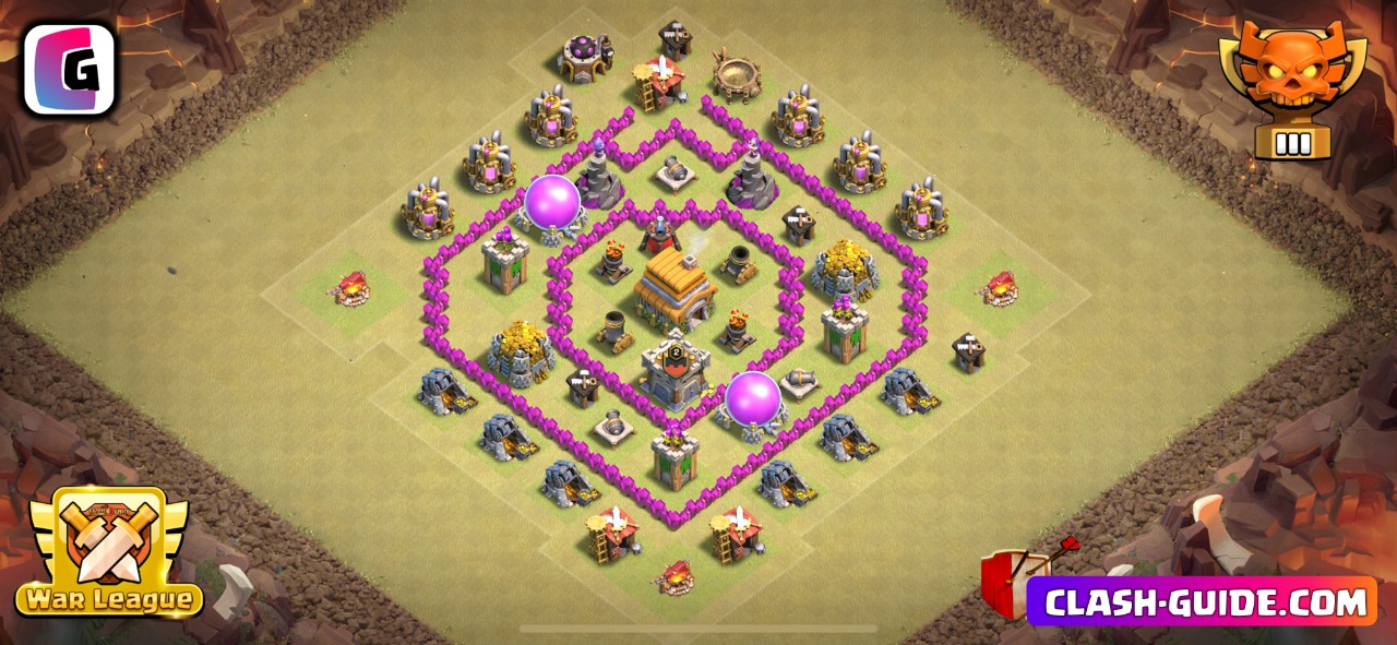 coc town hall 6 best defense base