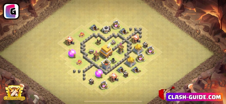 CLASH OF CLANS BASE TH4 COPY LINK